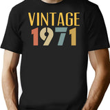 Cool 1971 Bday T-shirt Funny Vintage 54th Birthday Gift For Women Men - Black