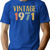 Cool 1971 Bday T-shirt Funny Vintage 54th Birthday Gift For Women Men - Blue