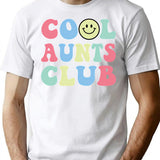 Cool Aunt Club Funny Smile Colorful Cool Aunt Club Aunties T-Shirt - White