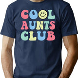 Cool Aunt Club Funny Smile Colorful Cool Aunt Club Aunties T-Shirt - Navy
