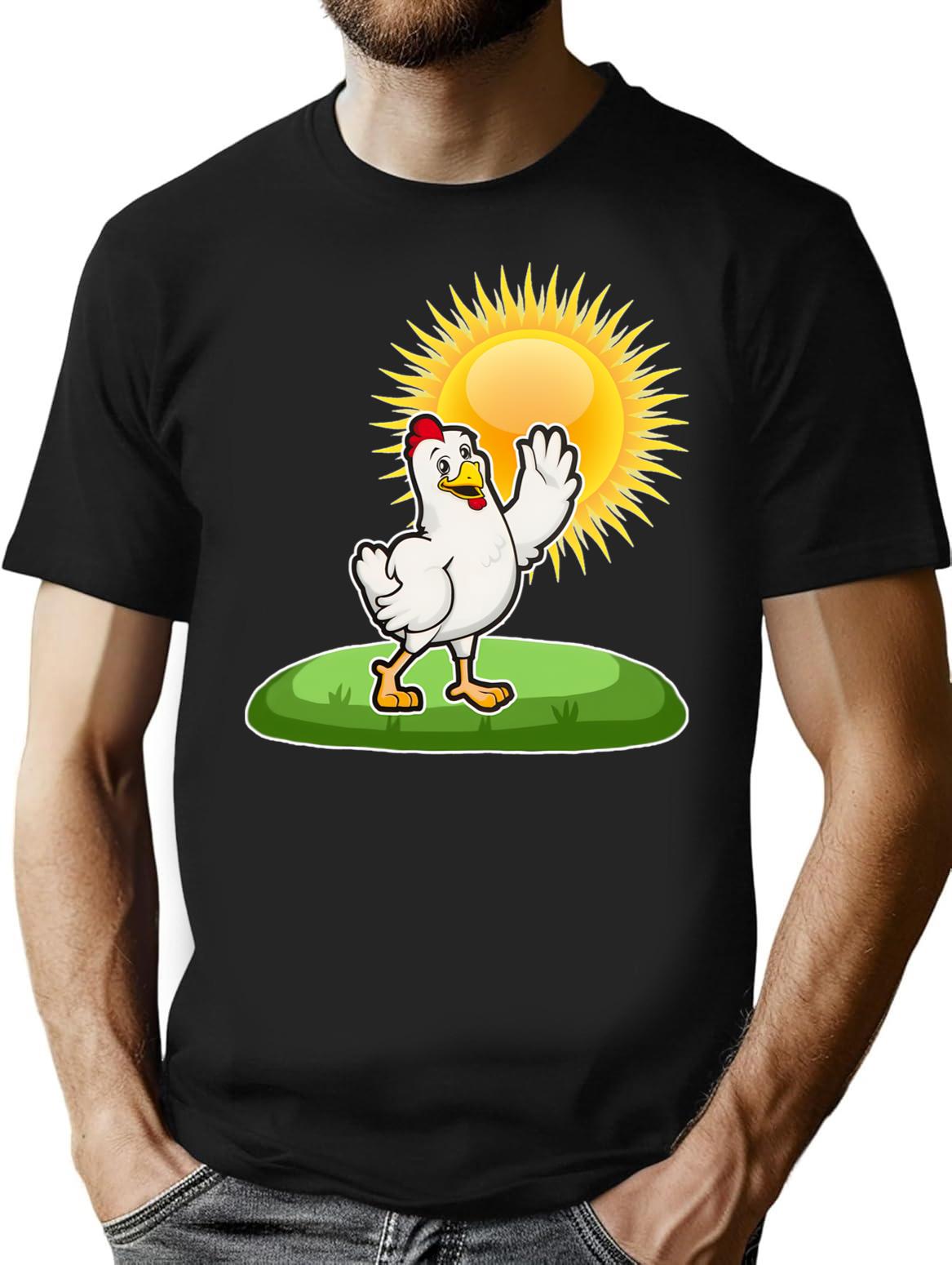 Cool Chicken In The Summer Sun T-Shirt - Black