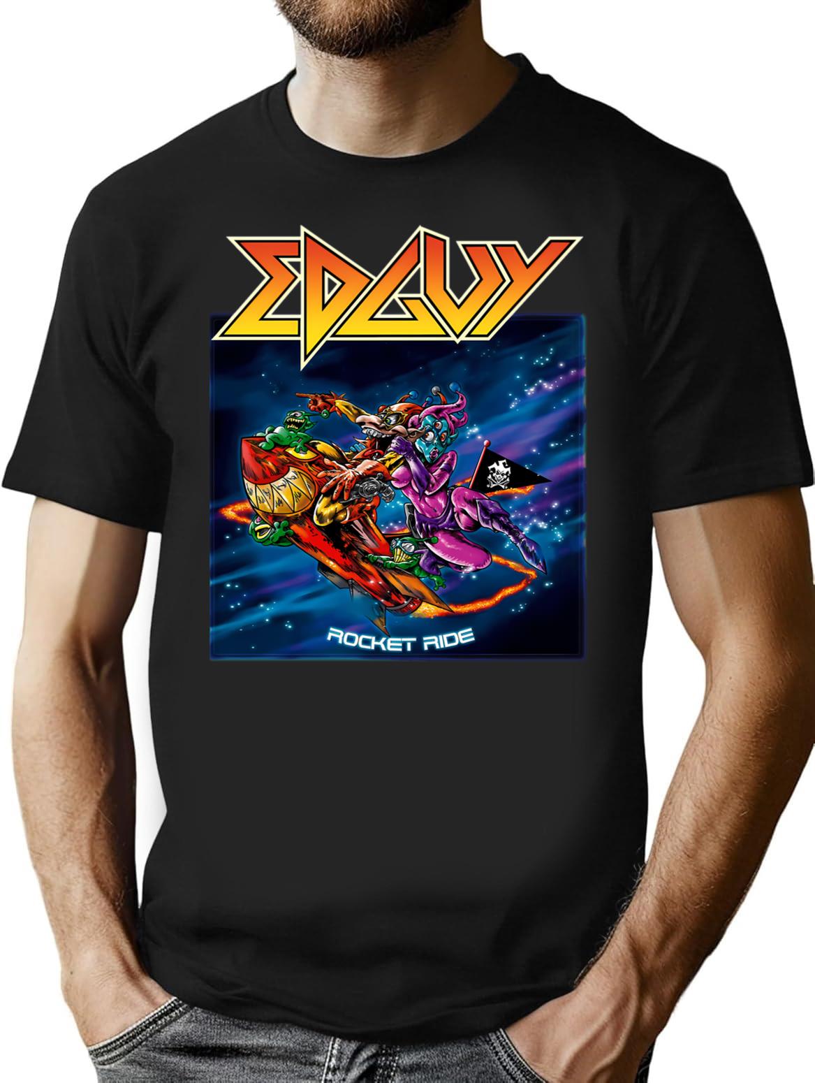 Cool Edguy Band Rocket Ride T-Shirt - Retro Graphic Tee for Men & Women - Black