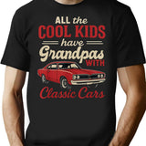 Cool Grandpas With Classic Cars Funny Old Car Lover T-Shirt - Black