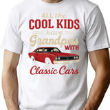 Cool Grandpas With Classic Cars Funny Old Car Lover T-Shirt - White