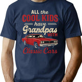 Cool Grandpas With Classic Cars Funny Old Car Lover T-Shirt - Navy