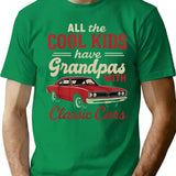 Cool Grandpas With Classic Cars Funny Old Car Lover T-Shirt - Green