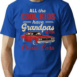 Cool Grandpas With Classic Cars Funny Old Car Lover T-Shirt - Blue