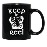Cool Keep It Reel Irish Dance Design Black Coffee Mug, Gift Coffee Mug - Black