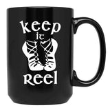 Cool Keep It Reel Irish Dance Design Black Coffee Mug, Gift Coffee Mug - Black