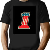 Cool Number One 1 T-Shirt - Retro Graphic Tee for Men & Women - Black