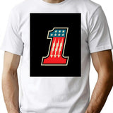 Cool Number One 1 T-Shirt - Retro Graphic Tee for Men & Women - White