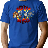 Cool Sharks T-Shirt - Retro Graphic Tee for Men & Women - Blue
