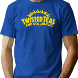 Cool Twisted Teas y Double DS Front and Back Front & Back Camiseta Negra Premium Heavyweight Cotton T-Shirt - Blue