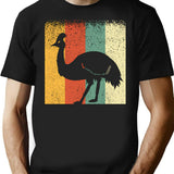 Cool Vintage Retro Cassowary Silhouette For Bird Lovers T-Shirt - Black
