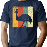 Cool Vintage Retro Cassowary Silhouette For Bird Lovers T-Shirt - Navy