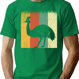 Cool Vintage Retro Cassowary Silhouette For Bird Lovers T-Shirt - Green