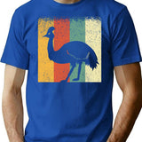 Cool Vintage Retro Cassowary Silhouette For Bird Lovers T-Shirt - Blue