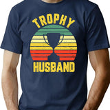 Cool Vintage Trophy Husband Birthday Shirt Groom Gift From Wife Bride T Shirt - Navy
