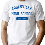 Coolsville High Vintage Style T-Shirt - Retro Graphic Casual Tee - White