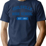 Coolsville High Vintage Style T-Shirt - Retro Graphic Casual Tee - Navy