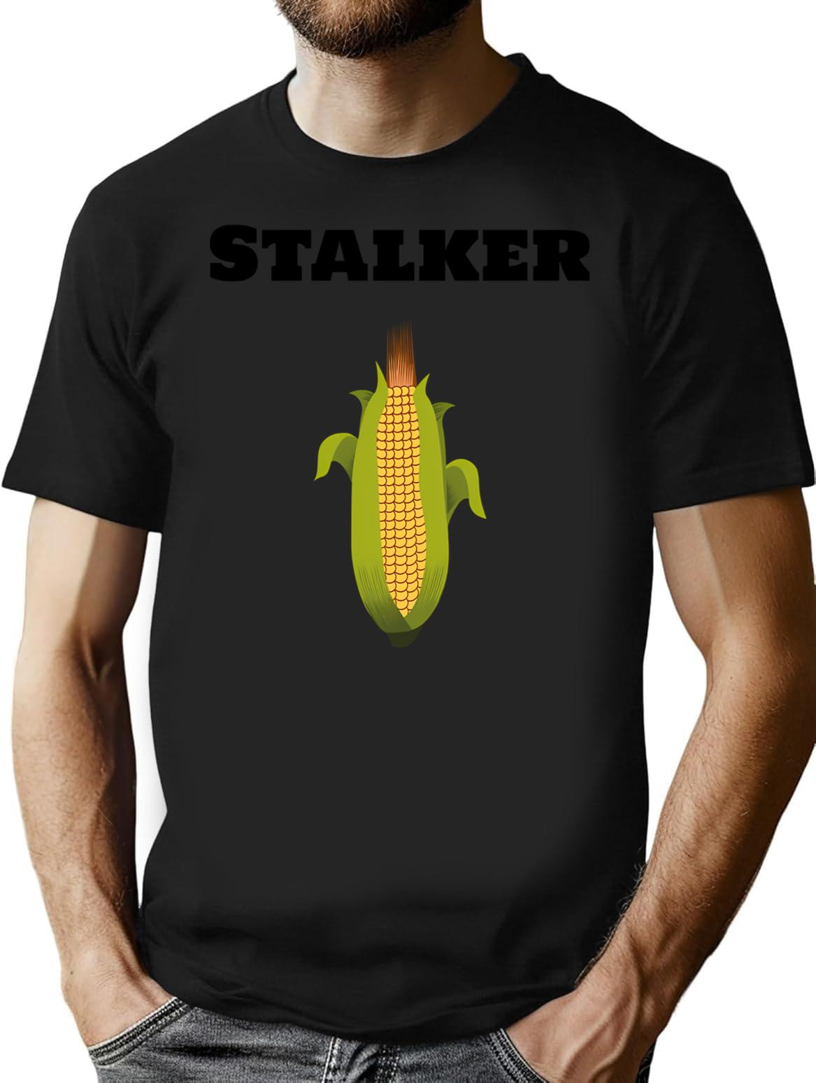 Corn Stalk T-Shirt - Retro Graphic Tee for Men & Women - Black