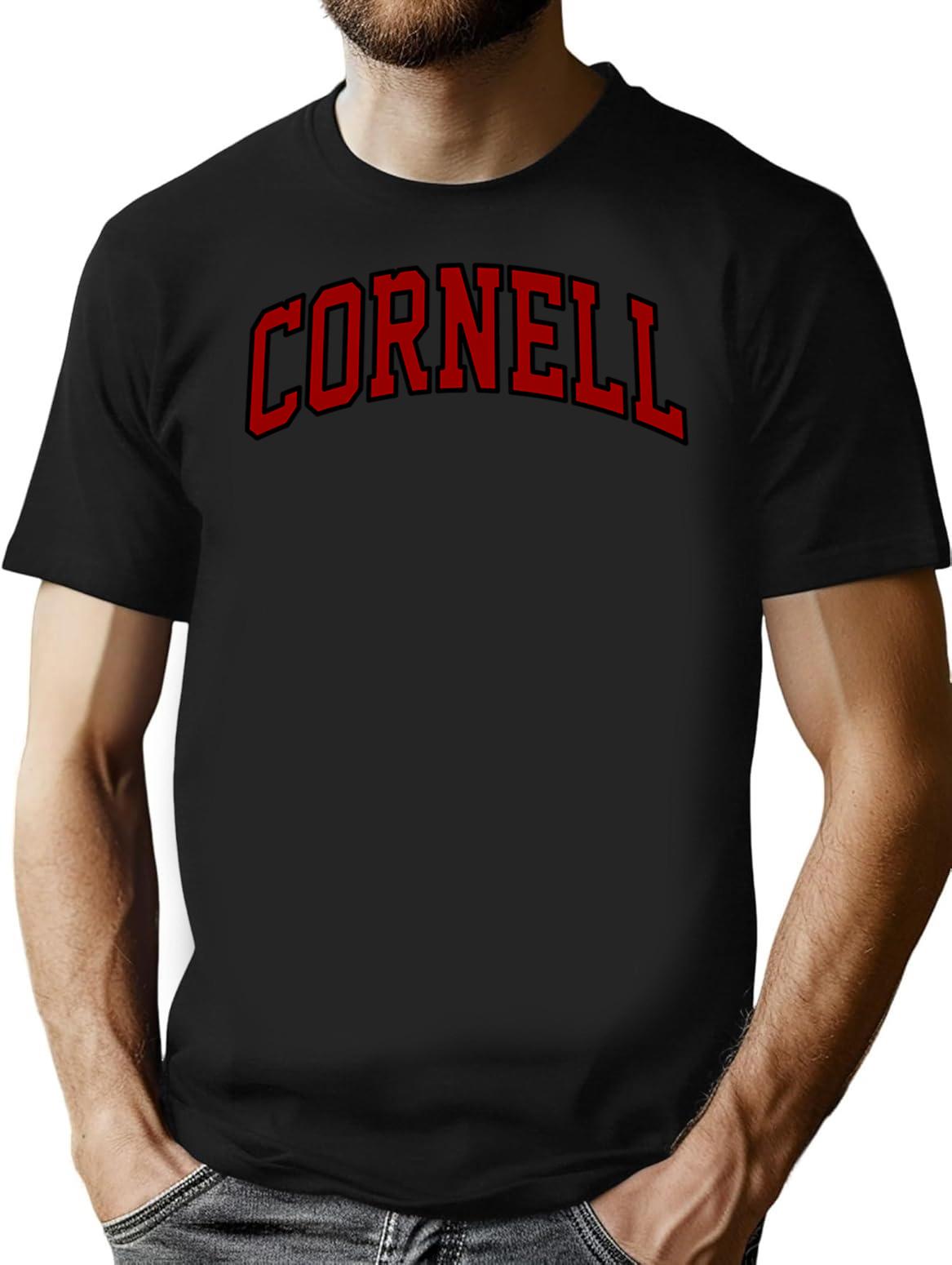 Cornell T-Shirt - Retro Graphic Tee for Men & Women - Black