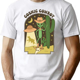 Cosmic Cowboy T-Shirt - Retro Graphic Tee for Men & Women - White