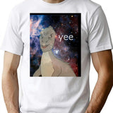 Cosmic Yee T-Shirt - Retro Graphic Tee for Men & Women - White