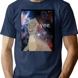 Cosmic Yee T-Shirt - Retro Graphic Tee for Men & Women - Navy