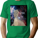Cosmic Yee T-Shirt - Retro Graphic Tee for Men & Women - Green