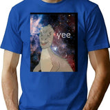 Cosmic Yee T-Shirt - Retro Graphic Tee for Men & Women - Blue