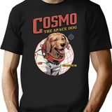Cosmo The Space Dog T-Shirt - Retro Graphic Tee for Men & Women - Black