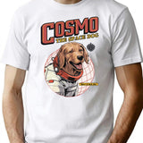 Cosmo The Space Dog T-Shirt - Retro Graphic Tee for Men & Women - White