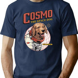 Cosmo The Space Dog T-Shirt - Retro Graphic Tee for Men & Women - Navy