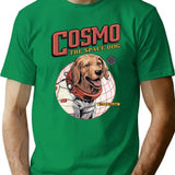 Cosmo The Space Dog T-Shirt - Retro Graphic Tee for Men & Women - Green