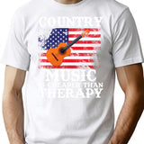 Country Music Guitar Usa Country Flag T-Shirt - White