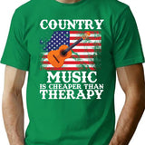 Country Music Guitar Usa Country Flag T-Shirt - Green
