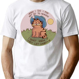 Cowboy Garf T-Shirt - Retro Graphic Tee for Men & Women - White