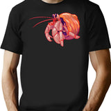 Crab Hermit T-Shirt - Retro Graphic Tee for Men & Women - Black