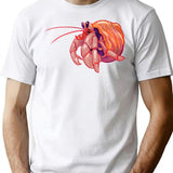Crab Hermit T-Shirt - Retro Graphic Tee for Men & Women - White