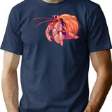 Crab Hermit T-Shirt - Retro Graphic Tee for Men & Women - Navy