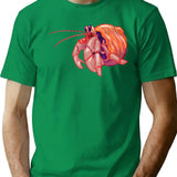 Crab Hermit T-Shirt - Retro Graphic Tee for Men & Women - Green
