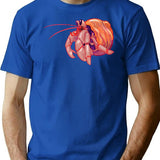 Crab Hermit T-Shirt - Retro Graphic Tee for Men & Women - Blue