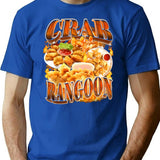 Crab Rangoon Meme Bootleg Rap Style 90s Vintage Funny 1990s T-Shirt - Blue