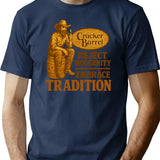 Cracker Barrel - Embrace Tradition T-Shirt - Retro Graphic Tee for Men & Women - Navy