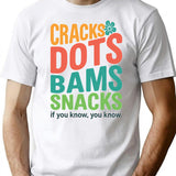 Cracks Dots Bams Snacks Retro Mahjong Tee - White