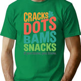 Cracks Dots Bams Snacks Retro Mahjong Tee - Green