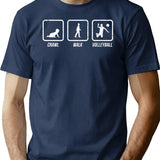Crawl Walk Volleyball Funny Volleyball Player T-Shirt - Navy
