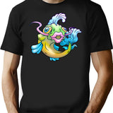 Crazy Fish T-Shirt - Retro Graphic Tee for Men & Women - Black
