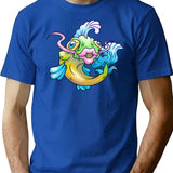 Crazy Fish T-Shirt - Retro Graphic Tee for Men & Women - Blue
